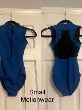 Motionwear Royal Blue and Black Dance Leotard - Small